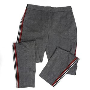 Zara Basic Ankle Skinny Gray Stripe Trouser Pants